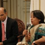 Consul General Ms Riva Ganguly Das (right) and Deputy Consul General Dr Manoj Kumar Mohapatra addressing the gathering