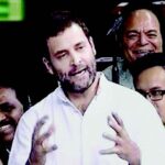 Congress vice-president Rahul Gandhi speaks of price rise in Lok Sabha on July 28.