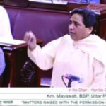 An upset Mayawati protests in the Rajya Sabha the derogatory comments made by UP BJP Vice President Dayashankar Singh