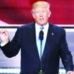 Donald Trump makes the nomination acceptance speech, promising to always keep "America First"