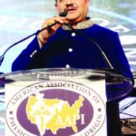Dr. Ajay Lodha delivering his inaugural address as President of AAPI