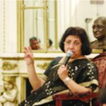 Mrs. Bhattacharya answering questions