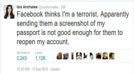 Woman named Isis banned from Facebook