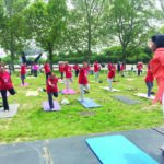 Yoga session at the kick off at Queens Museum June 10