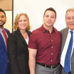 L to R: Caribbean Equality Project Executive Director Mohamed Q. Amin, Queens Borough President Melinda Katz, NYC Public School Teacher Justin Monaco and NYC Council Member Daniel Dromm gather at the 2016 LGBT Pride Celebration at Queens Borough Hall.