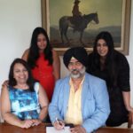 Dr. Harkeerat and Deepta Dhillon (seated, right to left) have established a research award to support Ph.D. students engaged in Sikh and Punjabi Studies in the arts and humanities. Pictured with them are daughters (l-r) Avika and Bani.