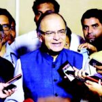 Finance Minister Arun Jaitley addressing a press conference at Parliament House after the goods and services tax bill was passed by the Rajya Sabha in New Delhi on August 3. Photo courtesy PTI