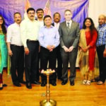 Chief Guest Dilip Chauhan, Director of Southeast/Asia n Affairs for Nassau County Comptroller (5th from right) with IAPC officers. Chairman of IAPC Ginsmon Zacharia is seen 4th from left and IAPC President Parveen Chopra, 5th from left.