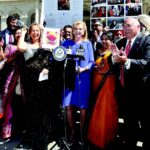 Congresswoman Carolyn Maloney and Diwali Stamp Project Chairperson Ranju Batra announced that the Diwali Stamp will be unveiled on October 5 at the Indian Consulate. Seen in the picture, from L to R: Prof. Indrajit Saluja, Neeta Bhasin, Rajeev Sharma, Vandana Sharma, Regional Manager Air India, Ranju Batra, Congresswoman Carolyn Maloney, Kamlesh Mehta, Consul General Riva Ganguly Das, Pal Dhillon, Ravi Batra, Harpreet Singh Toor, Sudhir Vaishnav, Srujal Parikh -- Photo/ Mohammed Jaffer-SnapsIndia