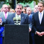 New Jersey Gov. Chris Christie speaks during a press conference with New York Gov. Cuomo following a train crash in Hoboken, N.J. September 29