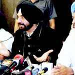 Founder of new front 'Awaz-e-Punjab' Navjot Singh Sidhu addresses a press conference in Chandigarh on Thursday. Photo courtesy | PTI