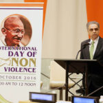 Permanent Representative of India to the United Nations, Ambassador Syed Akbaruddin speaking at the International day of Non Violence on 2nd October, 2016 at UN Photo / Mohammed Jaffer-Snapsindia