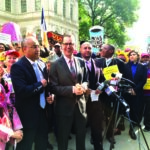 NYC Council Member Mark Levine (Right) along with others formally announced the introduction of Street Vending Modernization Act