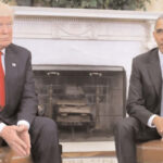 President-elect Donald Trump at a meeting with President Barack Obama at the White House