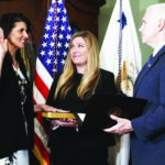Former South Carolina Gov. Nikki Haley is being sworn in as the US ambassador to the United Nations by US Vice President Mike Pence, January 25, 2017