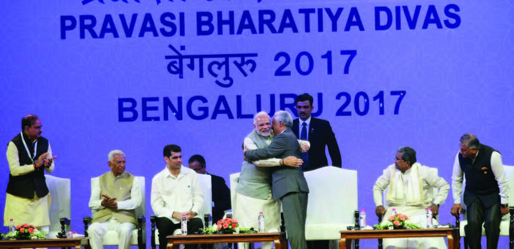 Prime Minister Narendra Modi at PBD. Seen in the picture, among others, is Chief Minister of Karnataka, Sundararajan Panelists at one of the sessions