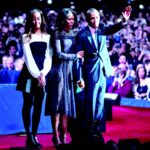 An emotional President Barack Obama with the First Lady Michelle Obama and their daughter Malia Obama at his farewell address to the nation from McCormick Place in Chicago, January 10, Obama dwelt on the challenges before America's democracy and sought to give a message of hope to American. "Let's be vigilant. But not afraid", he said.