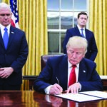 President Trump begins his work