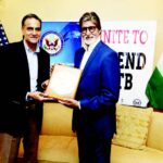 US Ambassador to India Richard R Verma presenting the award to the 74-year-old actor, who himself is a TB survivor and brand ambassador for the cause. (Photo Courtesy/ Bachchan Blog)