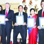 Seen in the picture, from L to R: Dr. Hetal Gor, George Maragos, Michael Phulwani, Mrs. Sathya Viswanath, Ashok Vyas
