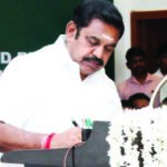 Tamil Nadu chief minister Edappadi K Palaniswami after taking the oath of secrecy administered by governor Vidyasagar Rao during the swearing-in ceremony at Raj Bhavan in Chennai on February 16. Photo courtesy PTI