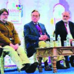 Why not talk to each other?: From right: G Parthasarathy, Anatol Lieven, Khurshid Mahmud Kasuri & Ahmed Rashid, at a session on Pakistan moderated by (extreme left) Suhasini Haider at iconic Jaipur literary festival. Photo courtesy/ PTI