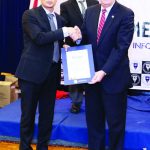 George Maragos honors Mohapatra with a citation
