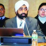 Dr Kanwarjit Singh Duggal speaking at the United Nations, March 10, 2017, on “Cultivating Inner Peace for Outer Peace”, as guest of United Nations SalusS Well-being Network