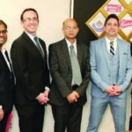US diplomats and their teacher with Deputy Consul General of India in New York Mr. Manoj Kumar Mohapatra and TV Asia Chairman & CEO Mr. HR Shah at TV Asia Studios, Edison, New Jersey on March 1. Seen in the picture (From L to R): Srujal Parikh, Pushpa Patel, Molly Hollowell, Gaurav Bansal, Michael Rosenthal, Deputy Consul General Manoj Mohapatra, Jay Treloar,Nathaniel Ferrar, HR Shah, and Rajiv Bhambri