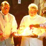 Prime Minister Narendra Modi and Home Minister Rajnath Singh perform Pooja