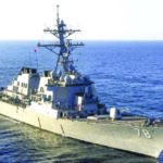 The guided-missile destroyer USS Porter moves through the Mediterranean Sea in early March. The warship was one of two that fired Tomahawk missiles Thursday, April6 night into Syria, the first direct American assault on the Syrian government and Donald Trump's most dramatic military order since becoming president. U.S. Navy via AP
