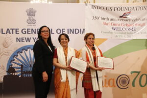 Malini Shah presented Citation from New York City Council to Consul General Das and Dr. Nikky Guninder Kaur Singh