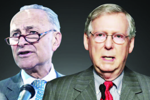 Senate showdown: Senate Democratic leader Chuck Schumer filibustered and Senate Majority Leader Mitch McConnell pressed the nuclear button