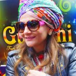 An American girl sporting a turban during the event at Times Square In New York.