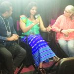 'Gypsy' makersDhananjay Bhawalekar (left) and Sawani Arjun (center) at the post screening Q & A session with festival director Aroon Sivadasani (right)