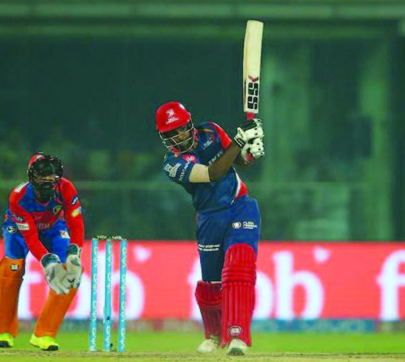 Sanju Samson plays a shot during an IPL 2017 match between Delhi Daredevils and Gujarat Lions on May 4 (Thursday). (BCCI )