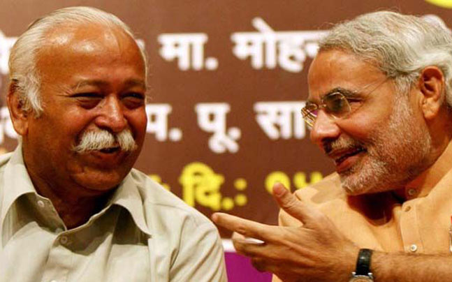 Mohan Bhagwat and Narendra Modi File photo