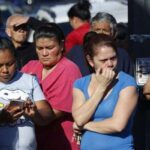 Anxious parents at the school