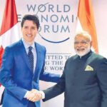 Modi with Trudeau at WEF
