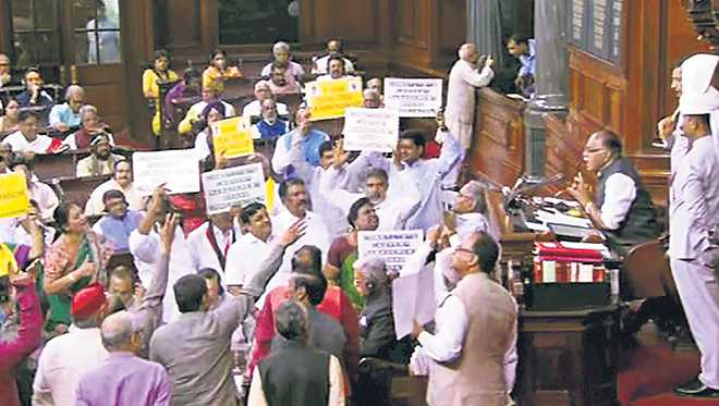 Hungama in Rajya Sabha