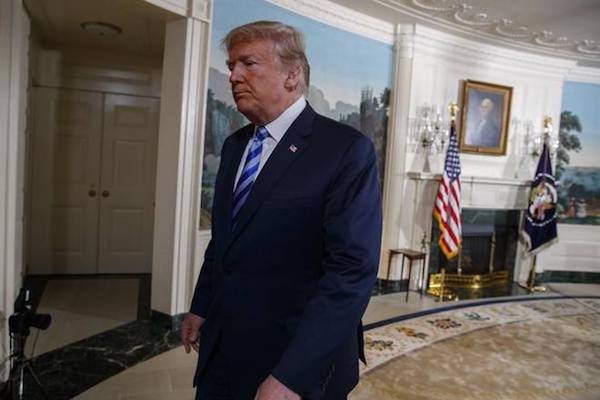 Trump walking away