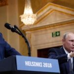 Trump and Putin at press conference in Helsinki July 16