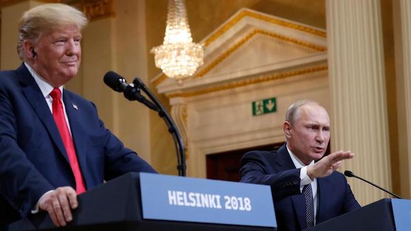 Trump and Putin at press conference in Helsinki July 16