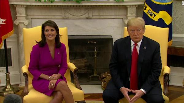 Nikki Haley with Trump in Oval Office