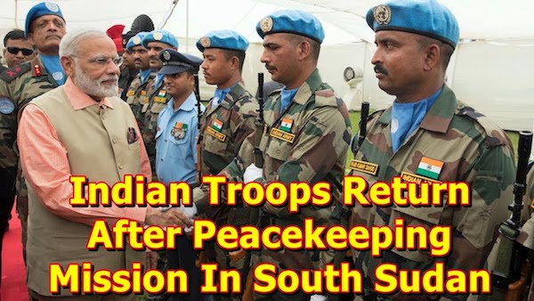 Indian Peacekeepers return from Sudan