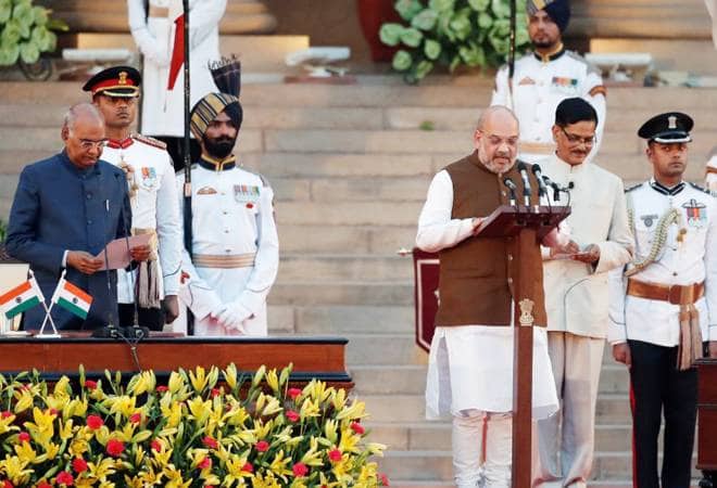 Amit Shah being sworn in as Home Minister of India