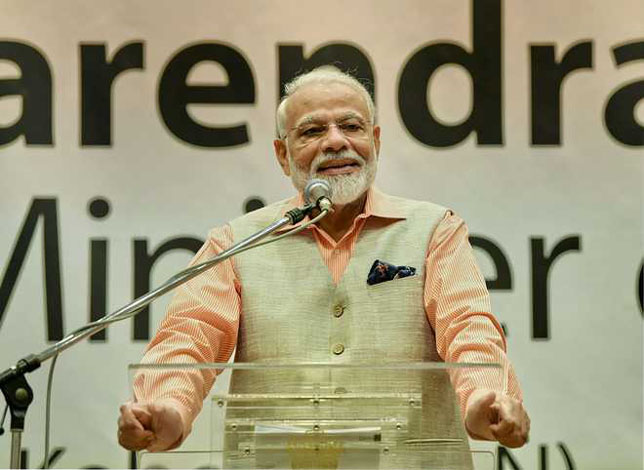 Modi addressing community in Japan