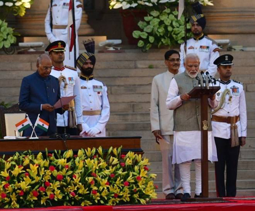Modi being sworn in