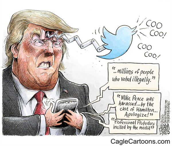 Trump tweets cartoon