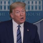 Trump speaks to press